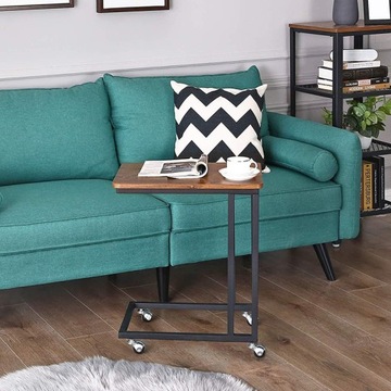 ЛОФТ СОВРЕМЕННЫЙ ПРОМЫШЛЕННЫЙ МЕТАЛЛИЧЕСКИЙ ЖУРНАЛЬНЫЙ СТОЛИК НА КОЛЕСАХ ДЛЯ НОУТБУКА