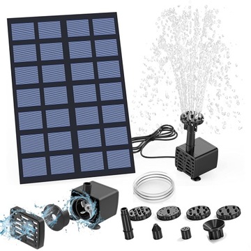 POMPKA SOLARNA DO OCZKA FONTANNA SOLAR FONTANNOWA 220L/H 2.5W ECO 6 EFEKTY