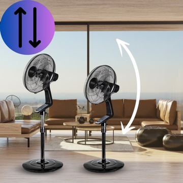 WENTYLATOR STOJĄCY 70 W WIATRAK PODŁOGOWY TIMER DO DOMU BIURA + pilot