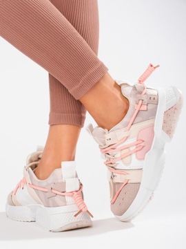 Różowe sneakersy damskie ze ściągaczem r.39
