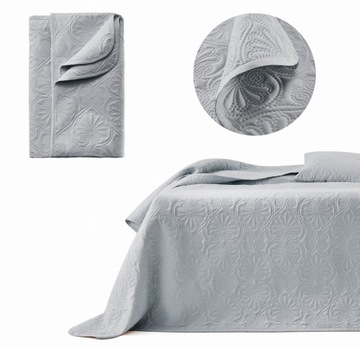Narzuta Na Łóżko 240x260 Pikowana LEILA jasnoszary Room99 Designerska