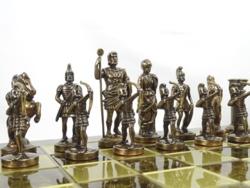 Большие эксклюзивные латунные шахматные фигуры Лучники 44х44см.