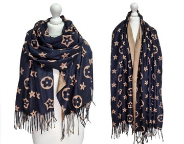 ELEGANCKI SZAL SZALIK KASZMIR FRĘDZLE boho modny
