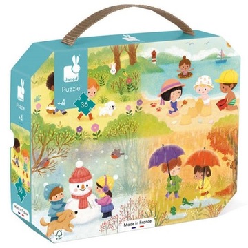JANOD PUZZLE W WALIZCE 4 PORY ROKU DLA DZIECI 4+