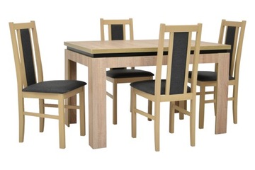 Zestaw DĄB SONOMA stół 80x120/160 + 4 krzesła