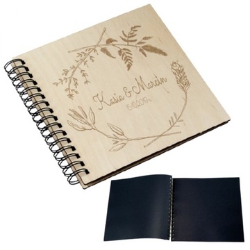 PERSONALIZOWANY ALBUM ŚLUBNY W DREWNIE GRAWER PREZ