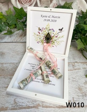 Свадебный сувенир, копилка, белая графика