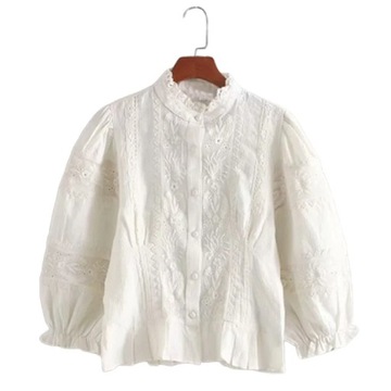 TEELYNN White lace shirts women 2020 Cotton Floral