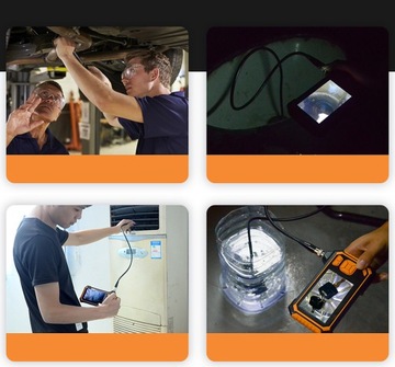 ЖЕСТКАЯ камера для осмотра эндоскопа Full HD 5M 6LED экран 4,3