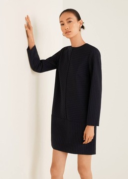 Mango Zara paski prążki prosta sukienka wzór print