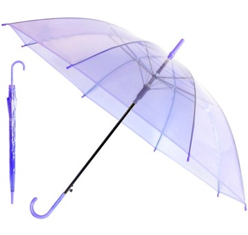 PARASOL PRZEZROCZYSTY PARASOLKA ŚLUBNA DUŻA SKŁADANA FIOLETOWA ŚLUB BQ13C