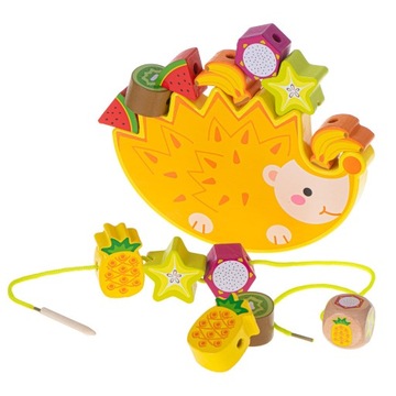 Игра-головоломка: балансирующий ежик, нанизывающий фрукты