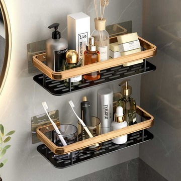 PÓŁKA ŁAZIENKOWA LOFT POD PRYSZNIC ZŁOTO 2SZT