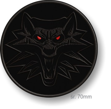 Naszywka WIEDŹMIN - Witcher - Wilk - HAFT 70mm