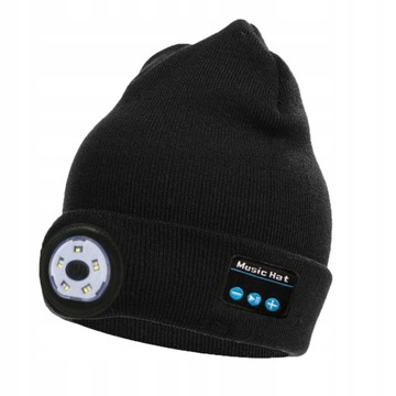 Czapka Zimowa słuchawkami bluetooth światłem LED