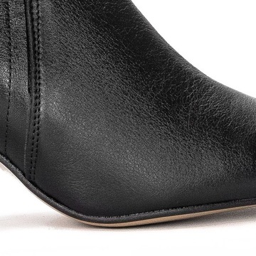 Botki buty damskie Maciejka 04714-01 skórzane czarne na słupku r.38