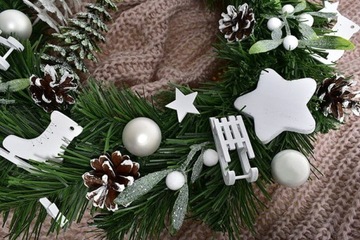 РОЖДЕСТВЕНСКИЕ УКРАШЕНИЯ ВЕНОК СОЗДАНИЕ ВЕНКА РОЖДЕСТВЕНСКАЯ ЕЛОЧНАЯ КОМПОЗИЦИЯ РОЖДЕСТВЕНСКИЕ ШАРЫ