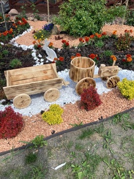 трактор с деревянной тележкой xl