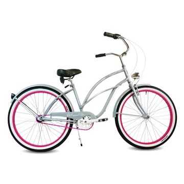 Rower beach Cruiser damski 26 różowy 3 biegi damka retro PINK ROYALBI