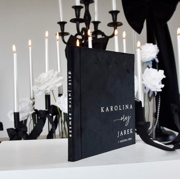 VELVET BLACK Гостевая книга свадебных пожеланий, свадебная персонализация