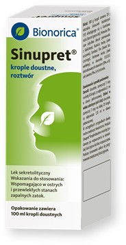 Sinupret na zapalenia zatok, krople, 100 ml