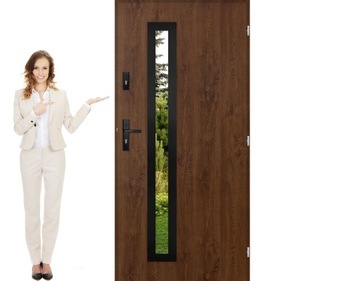 POLSKIE DRZWI ZEWNĘTRZNE INOX SGAM BLACK 72MM 100