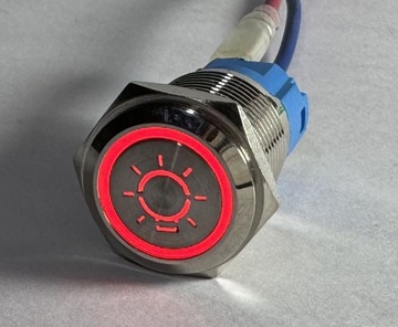 Przycisk metalowy podświetlany żarówka lampka 16mm LED 12V 24V SPDT On bi