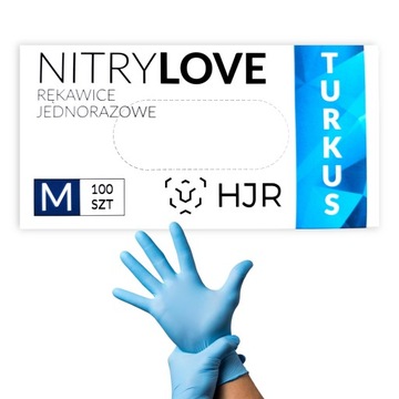 Rękawiczki nitrylowe M jednorazowe HJR 100 szt