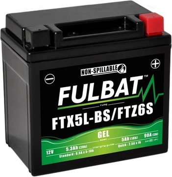 Akumulator żelowy Fulbat YTX5L-BS / YTZ6V 5,3Ah