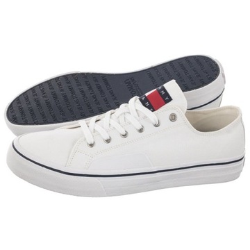 Buty Męskie Trampki Skórzane Tommy Hilfiger Canvas Białe