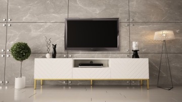 GALA 01 Тумба под телевизор 190x37см белый глянец MEG