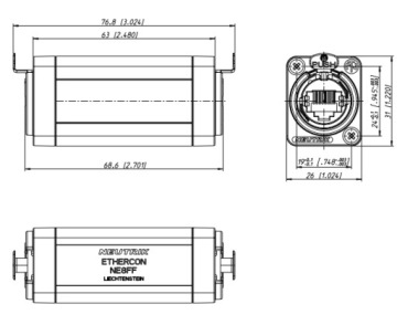 Разъем Ethernet Neutrik NE8FF RJ45
