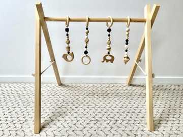 Набор из 4 подвесок, обучающая подставка для детского спортзала, черно-белая!