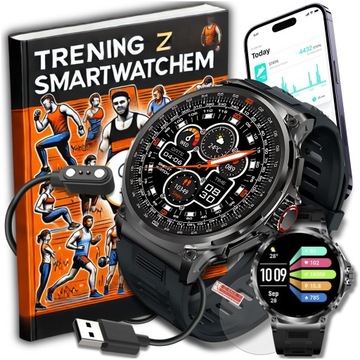 ZEGAREK SMARTWATCH MĘSKI 360x360 ROZMOWY MENU PL WODOODPORNY + GRATISY