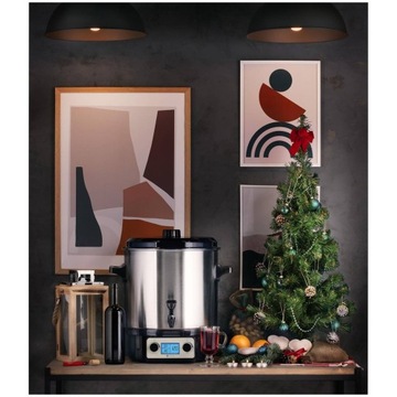 Плита-нагреватель для глинтвейна с краном и ЖК-таймером, нержавеющая сталь