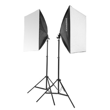 2x Lampa fotograficzna Softbox 40x40 Żarówki LED