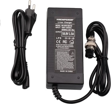 ŁADOWARKA DO ROWERU ELEKTRYCZNEGO 58.8V 1.5A 3 PIN 20AH BATERIA LITOWA
