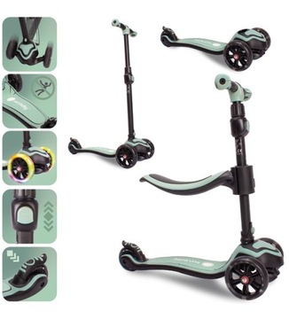 Самокат Qplay Sema 3in1 Blue с ручкой управления до 50 кг