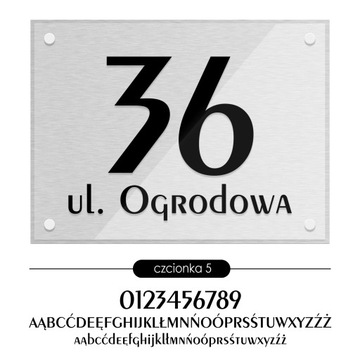 Tablica adresowa adres 3D numer na dom 40x30 szczotkowane aluminium