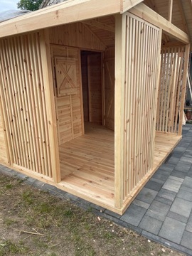 Domek letniskowy ogrodowy z tarasem altana ROD 6x3