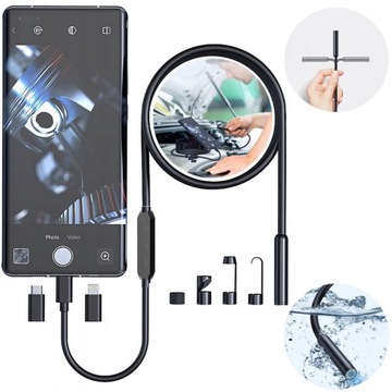 Kamera INSPEKCYJNA DUO ENDOSKOP DWIE KAMERY 3M 6LEDWIFI do iPHONE I ANDROID