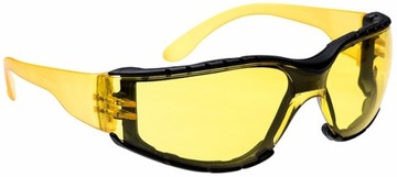 Ultralekkie OKULARY ochronne + pianka szkła żółte kontrastowe