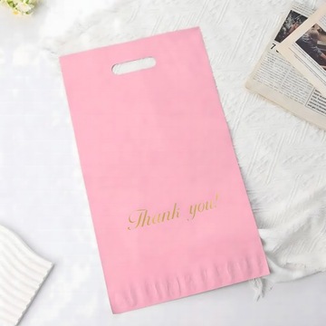 FOLIOPAKI KURIERSKIE RÓŻOWE Z RĄCZKĄ 310x420 + 70 50szt THANK YOU