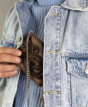 Мужской кожаный мотоциклетный кошелек RFID 2027