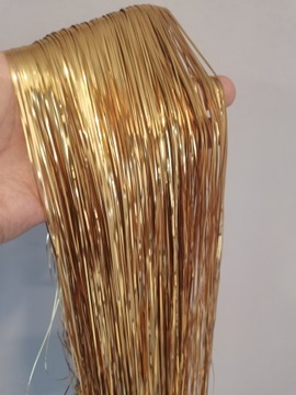 WŁOSY ANIELSKIE LAMETA NA CHOINKĘ 1m ZŁOTY 24 cm