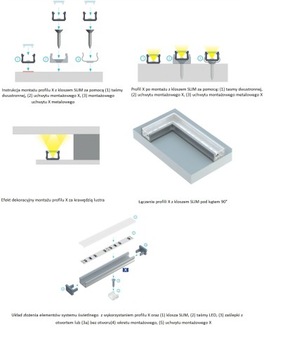 Абажур SLIM для профиля X 1M, прессованный, CLICK, замороженный