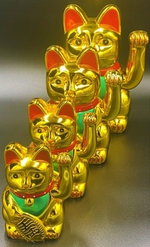 Japoński Kot Maneki-Neko Chiński Szczęścia BIAŁY 25cm