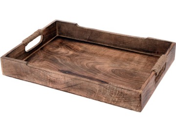 DUŻA Taca do Serwowania 45,5 x 29 x 6 cm - DREWNO MANGO