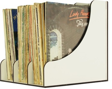 ОРГАНАЙЗЕР ДЛЯ ВИНИЛОВЫХ ПЛАСТИНОК БЕЛЫЙ ВИНИЛ 30 см 75 пластинок