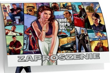 ZAPROSZENIE GTA V ZAPROSZANIA GRY 20x15 cm